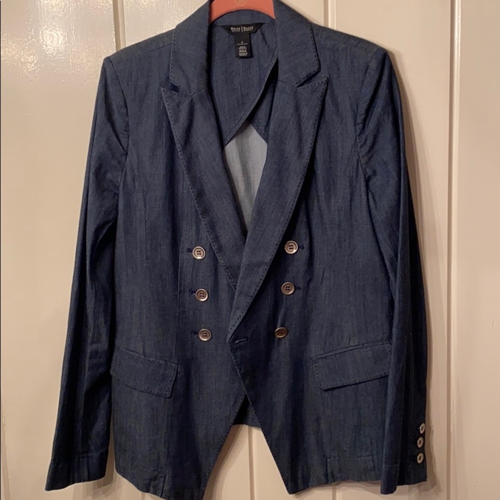 White House Black Market denim blazer